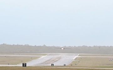 A Bomber Task Force deployment of U.S. Air Force B-1B Lancers from Ellsworth Air Force Base arrive at Andersen Air Force Base