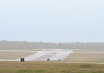 A Bomber Task Force deployment of U.S. Air Force B-1B Lancers from Ellsworth Air Force Base arrive at Andersen Air Force Base