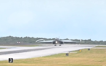 A Bomber Task Force deployment of U.S. Air Force B-1B Lancers from Ellsworth Air Force Base arrive at Andersen Air Force Base