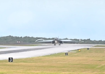 A Bomber Task Force deployment of U.S. Air Force B-1B Lancers from Ellsworth Air Force Base arrive at Andersen Air Force Base