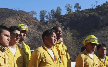 Cal Guard Type II Handcrews Conducts Fire Suppression and Debris Reduction At Palisades