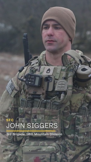 10th Mountain Division Soldier discusses new STEED electric payload carrier during Combined Resolve 25-1