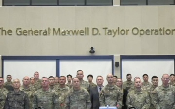 President Trump talk to troops in South Korea during Commander In Chief Ball