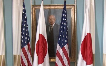 Secretary of State Marco A. Rubio meets with Japanese Foreign Minister Iwaya Takeshi at the Department of State