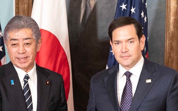 Secretary of State Marco A. Rubio meets with Japanese Foreign Minister Iwaya Takeshi at the Department of State