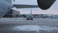 U.S. Marines with VMGR-252 prepare for a cold weather training exercise