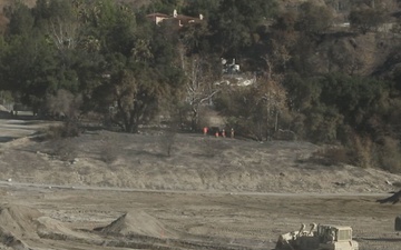 Cal Guard's 649th Engineer Company dig into the Sierra Madre Villa Debris Basin