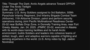 Through The Dark: Arctic Angels Advance Toward OPFOR Under The Arctic Twilight