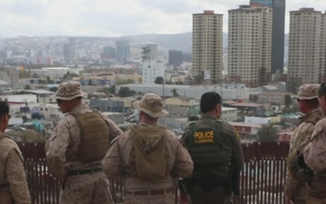 B-Roll: U.S. Marines assess southern border wall to assist CBP with security mission