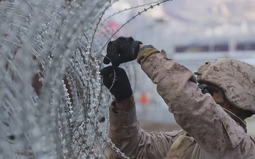 B-Roll: U.S. Marines reinforce southern border wall to assist CBP with border security mission