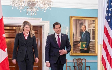 Secretary of State Marco A. Rubio meets with Canadian Foreign Minister Mélanie Joly at the Department of State