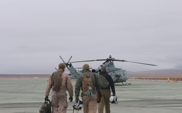 HMLA-269 conducts close air support training during a combat escort training flight with HMH-461