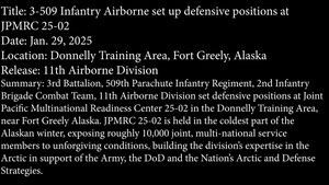 Arctic Angels set up Defensive Position During JPMRC 25-02