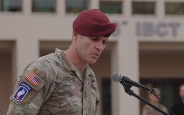 Col. Joshua Gaspard Speaks at 173rd Airborne Brigade Assumption of Responsibility Ceremony