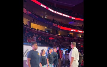 Four Future Sailors Swear In at Florida Panthers Game