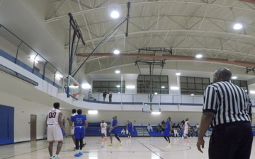 Tinker defeats Holloman 70-67 in Military Basketball Association game in New Mexico (B-Roll)