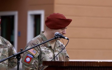 Command Sgt. Maj. Frank Batts Speaks at 54th Brigade Engineer Battalion Relinquishment Ceremony