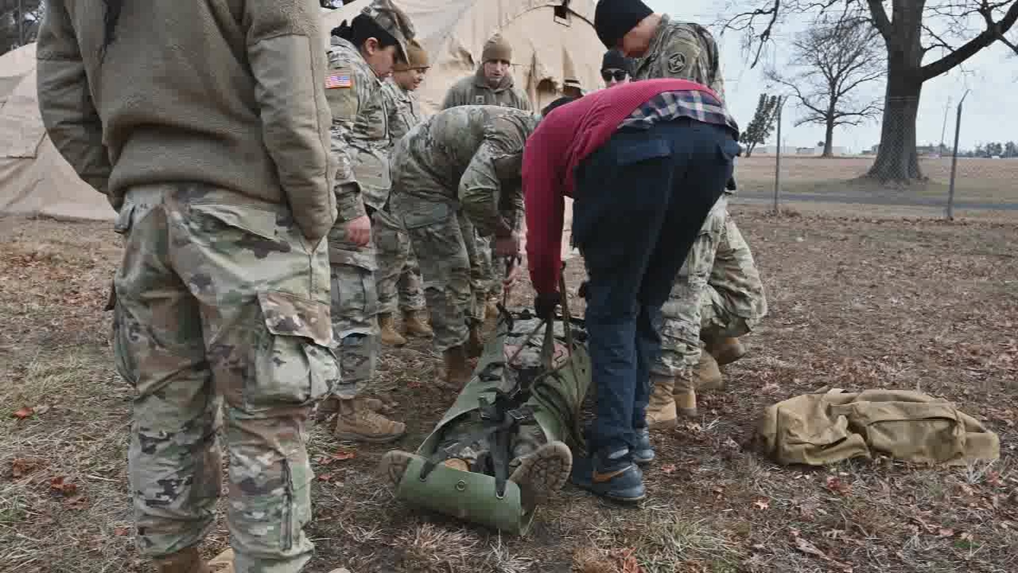 Various units train at the Fort Dix MSTC (Medical Simulation Training Center) during their Combat Lifesaver Course. Army combat medics play a critical role by applying first aid and trauma care to simulated wounded Soldiers, but in some situations the first person to assist isn&#39;t always a certified medic. The course is intended to provide an intermediate step between the buddy aid-style basic life support taught to every soldier, and the advanced life support skills. (Video captured by the U.S. ASA Fort Dix (TSC) Training Support Center / Daniel Amburg)