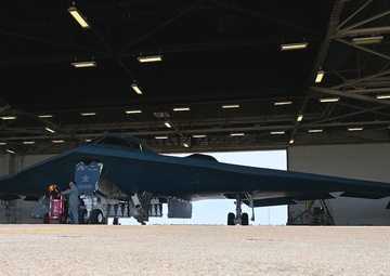 B-Roll: B-2 Takes Off For AFC Championship Game Flyover