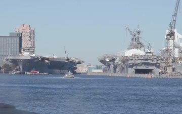 USS Dwight D. Eisenhower (CVN 69) Arrival Timelapse - Jan. 8, 2025