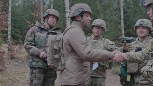 French Army Brig. Gen. Marc Galan visits 41st FAB Soldiers during Brigade Exercise