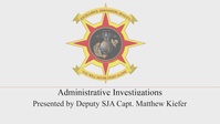 Conducting Administrative Investigations