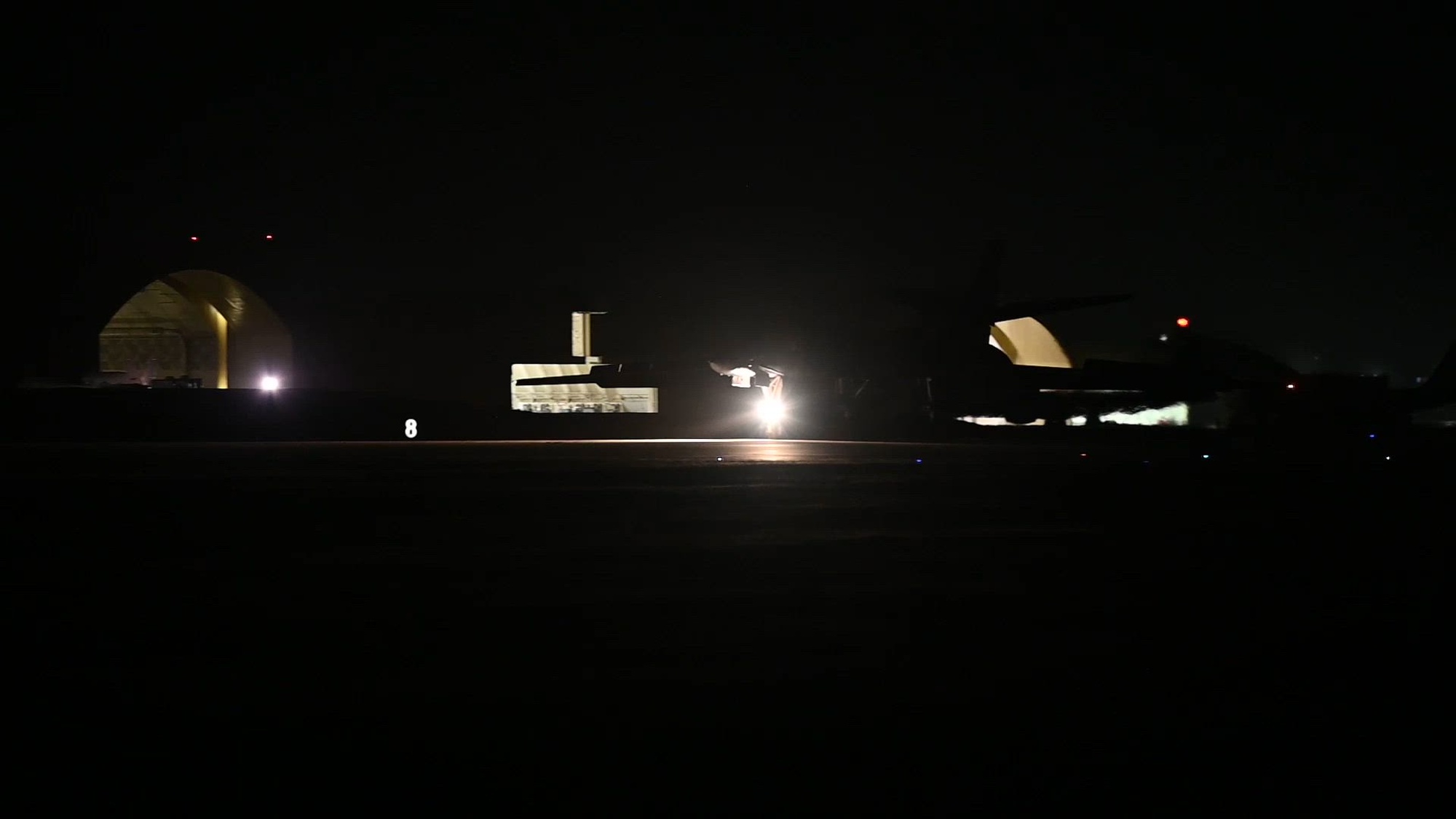 A U.S. Air Force B-1B Lancer assigned to the 34th Expeditionary Bomb Squadron, Ellsworth Air Force Base, S.D., lands at Andersen Air Force Base, Guam, and receives routine maintenance after completing a mission in support of Bomber Task Force 25-1, Feb. 6, 2025. The United States is committed to upholding a rules-based, free and open Indo-Pacific that respects every nation and ensures the peaceful resolution of disputes free from coercion. (U.S. Air Force video by Senior Airman Brittany Kenney)