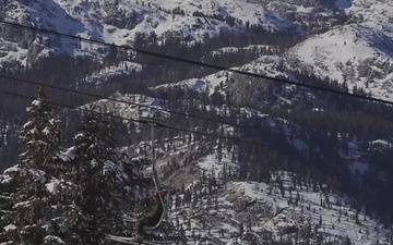 Marines in Winter Mountain Leaders Course 1-25 practice downhill skiing