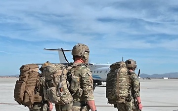 U.S. Air Force and Italian Air Commandos cunduct medical training on a C-146A Wolfhound during Emerald Warrior 25.1