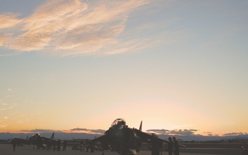 U.S. Marines with VMA-231 performs pre-flight checks at NAF El Centro