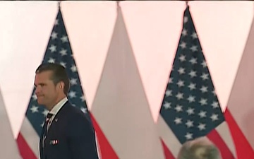 Hegseth, Poland Defense Minister Brief Media