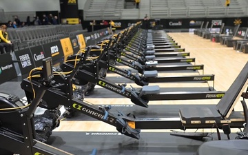 B-Roll: Team U.S. competes in indoor rowing during 2025 Invictus Games