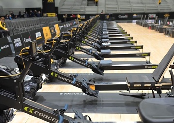 B-Roll: Team U.S. competes in indoor rowing during 2025 Invictus Games