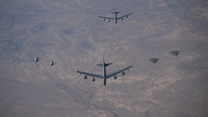 U.S. Air Force B-52s, F-15 team up with Iraqi Air Force F-16s in the CENTCOM AOR