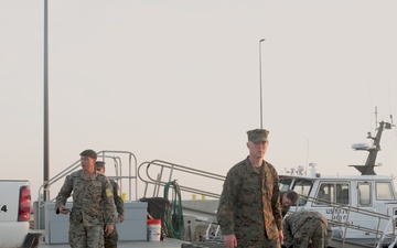 Marines with MWSS-272 prepare to leave port in the Bahamas