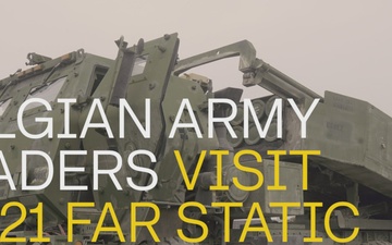 Belgian Army Leaders Visit 3-321 FAR Static HIMAR Display