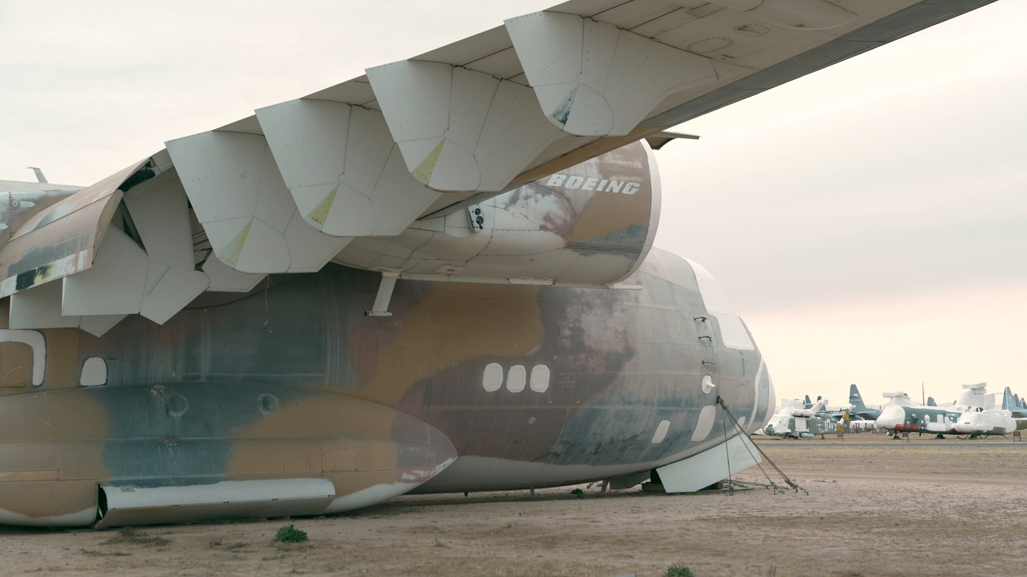 Employees at the 309th Aerospace Maintenance and Regeneration Group, maintain and preserve retired aircraft on Davis-Monthan Air Force Base, Ariz., Feb. 12, 2025. The AMARG, referred to as the “Boneyard,” is a U.S. Air Force aircraft storage and maintenance facility, it is the largest aircraft preservation facility in the world. (U.S. Marine Corps photo by Cpl. Joshua Munsen)