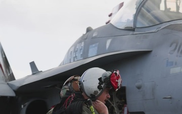 F-18 Hornets fly during Cope North 25