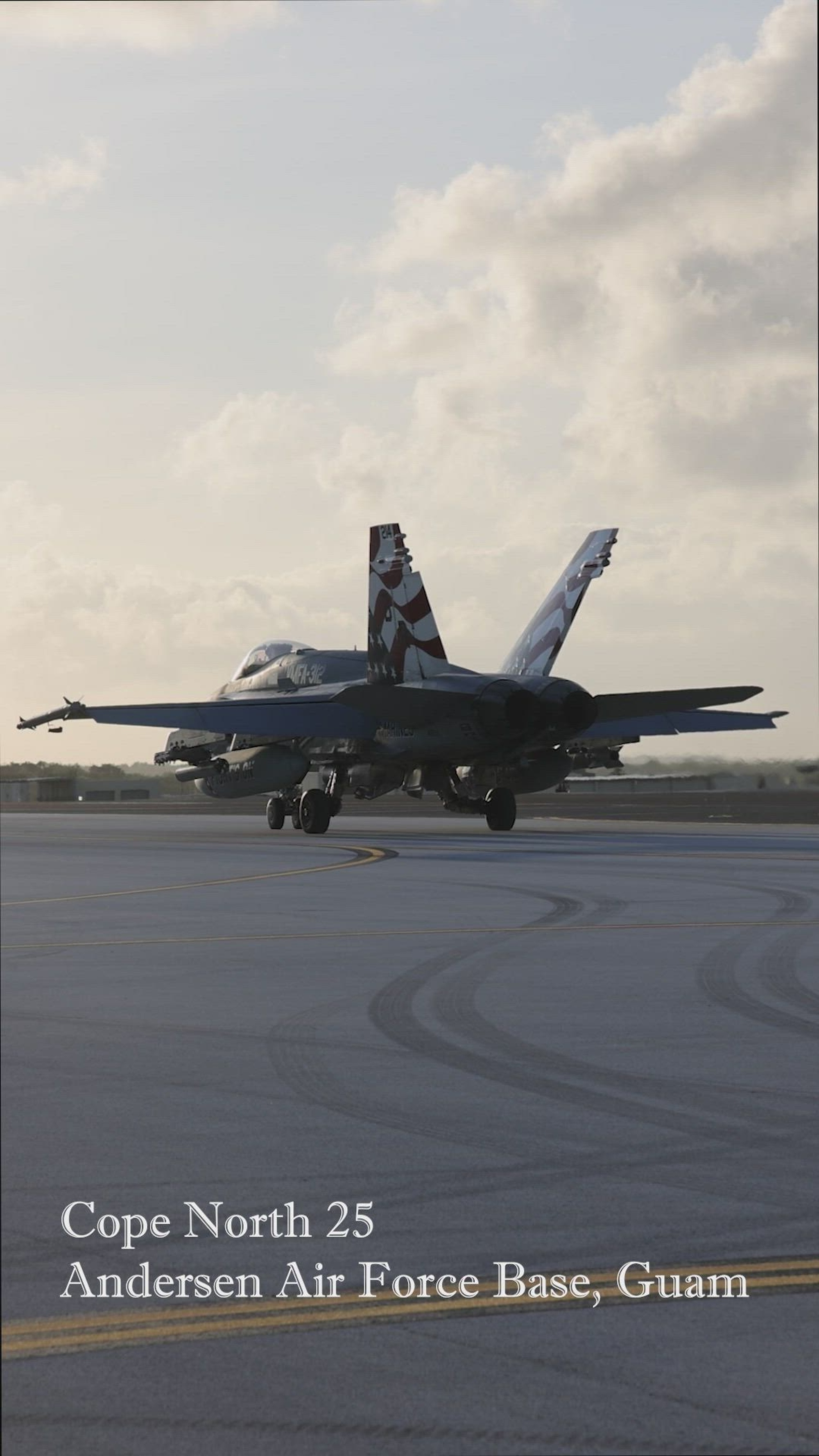 U.S. Marines and Sailors of Marine Aircraft Group 12, 1st Marine Aircraft Wing train together with Australian, Japanese, and U.S. air forces at Andersen Air Force Base, Guam, during exercise Cope North 25, Feb. 4-21, 2025. During CN25, Japanese, Australian, and U.S. air forces trained together to streamline combined tactics and, if needed, win in an armed conflict. (U.S. Marine Corps video by Cpl. Chloe Johnson)