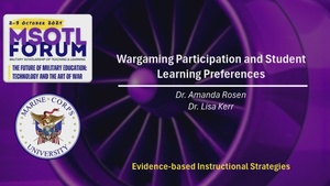 Wargaming Participation and Student Learning Preferences