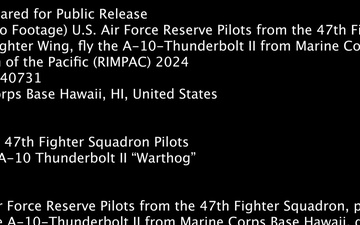 (GoPro Footage) U.S. Air Force Reserve Pilots from the 47th Fighter Squadron, part of the 944th Fighter Wing, fly the A-10-Thunderbolt II from Marine Corps Base Hawaii, during Exercise Rim of the Pacific (RIMPAC) 2024