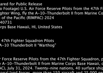 (GoPro Footage) U.S. Air Force Reserve Pilots from the 47th Fighter Squadron, part of the 944th Fighter Wing, fly the A-10-Thunderbolt II from Marine Corps Base Hawaii, during Exercise Rim of the Pacific (RIMPAC) 2024