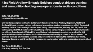 41st Field Artillery Brigade Soldiers conduct drivers training and ammunition holding area operations in arctic conditions