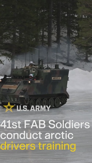 41st Field Artillery Brigade Soldiers conduct arctic drivers training course led by Norwegian Army during Joint Viking 25