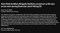 41st Field Artillery Brigade Soldiers construct a 10-man arctic tent during Exercise Joint Viking 25