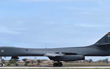 U.S. Air Force B-1B Lancer returns from training mission in support of Bomber Task Force 25-1