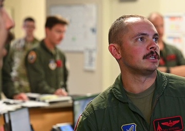 B-1B Lancers assigned to the 34th Expeditionary Bomb Squadron take off at Andersen AFB in support of BTF 25-1