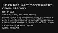 10th Mountain Soldiers complete a live fire exercise in Germany