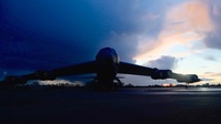 Golden hour highlights B-52H Stratofortress at RAF Fairford