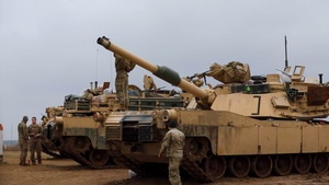 M1 Abrams Tanks Conduct Live Fire in Poland
